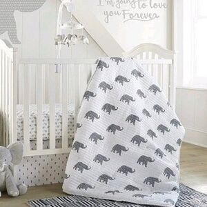 Gray Elephant Baby Blanket